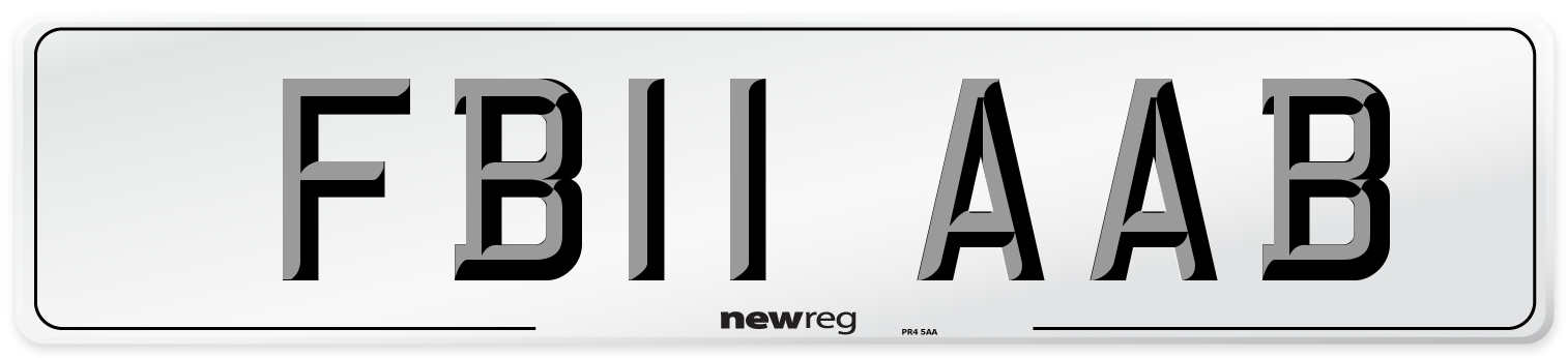 FB11 AAB Number Plate from New Reg